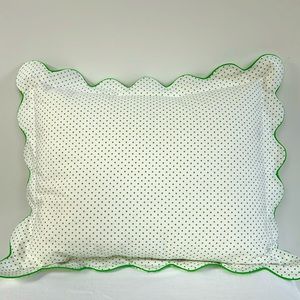White/Green polka dot small pillow NWT (baby/boudoir size) Pears & Bears